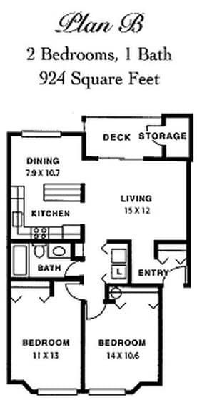 B - B - 2 bed 1 bath