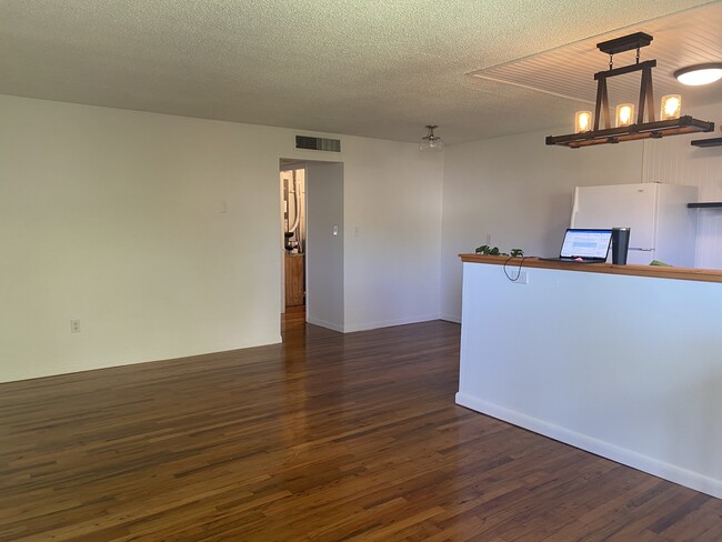 From front door looking at LR, dining and kitchen. Add granite bar top between Kitchen and LR. - 320 Lakeview St Unit 203