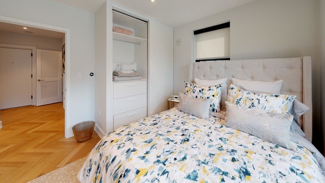 One bedroom apartment with custom built in closets
