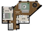 '04 & '08 Floorplan Tier 1BR, 1BA