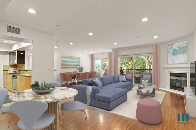 Kitchen, Breakfast Nook, Dining Room, and Living Room with Balcony