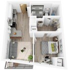 Plano S | 1 dormitorio, 1 baño