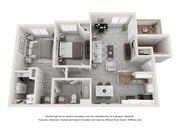 A 3D floor plan rendering of The Battery