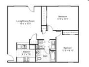 TWO BEDROOM GARDEN APARTMENT A