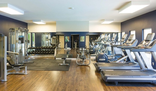 Fitness center with cardio machines - Boulder Creek Apartments