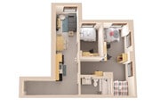 B3: 2BD | 1BA | 629 SF