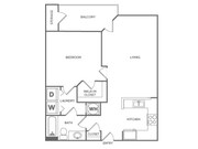 One Bedroom One Bath (735 SF)