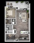 1 Bed 1 Bath 1 Den + Terrace (A)