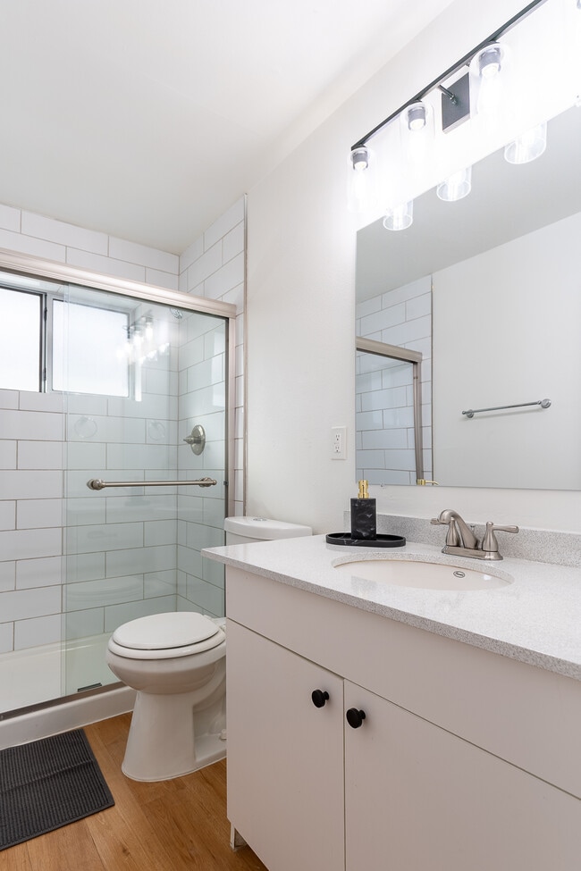 Hall bath with walk in shower