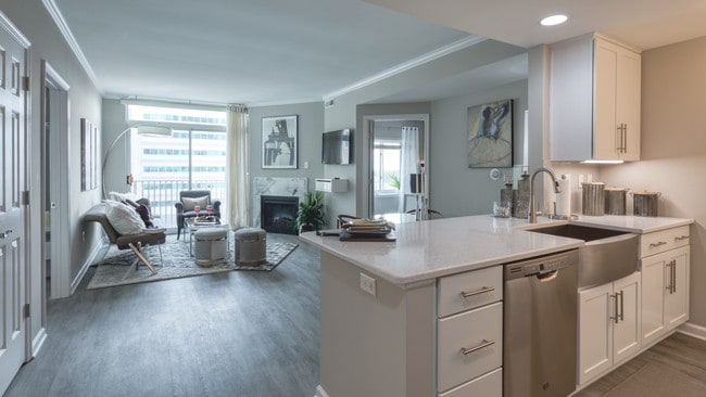 Kitchen with views to the living room and beyond! - The Cosmopolitan Apartments