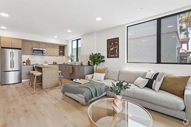 2BR, 2BA - 1,139SF - Living Room/Dining Room/Kitchen