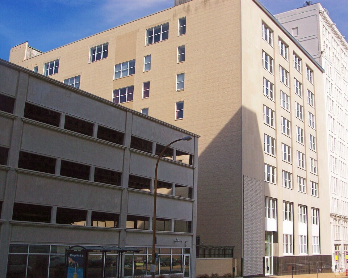 View from the southwest across Locust Street - Annex Lofts