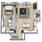 Plano del piso de ivi Apartments Begonia