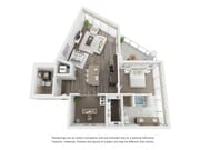 Plano de planta de un dormitorio