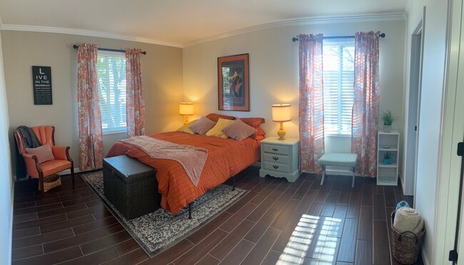 Light-filled Bedroom is lovely.