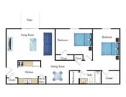2 Bedroom / 1 Bath / 1000 Sq.Ft.