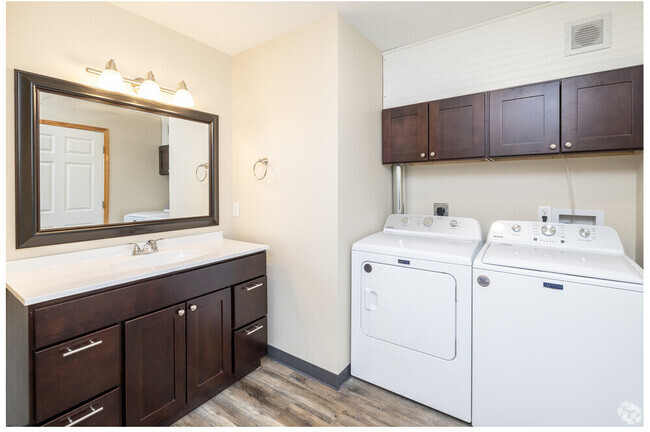 Washer & Dryer in Bathroom - Dundas Apartments