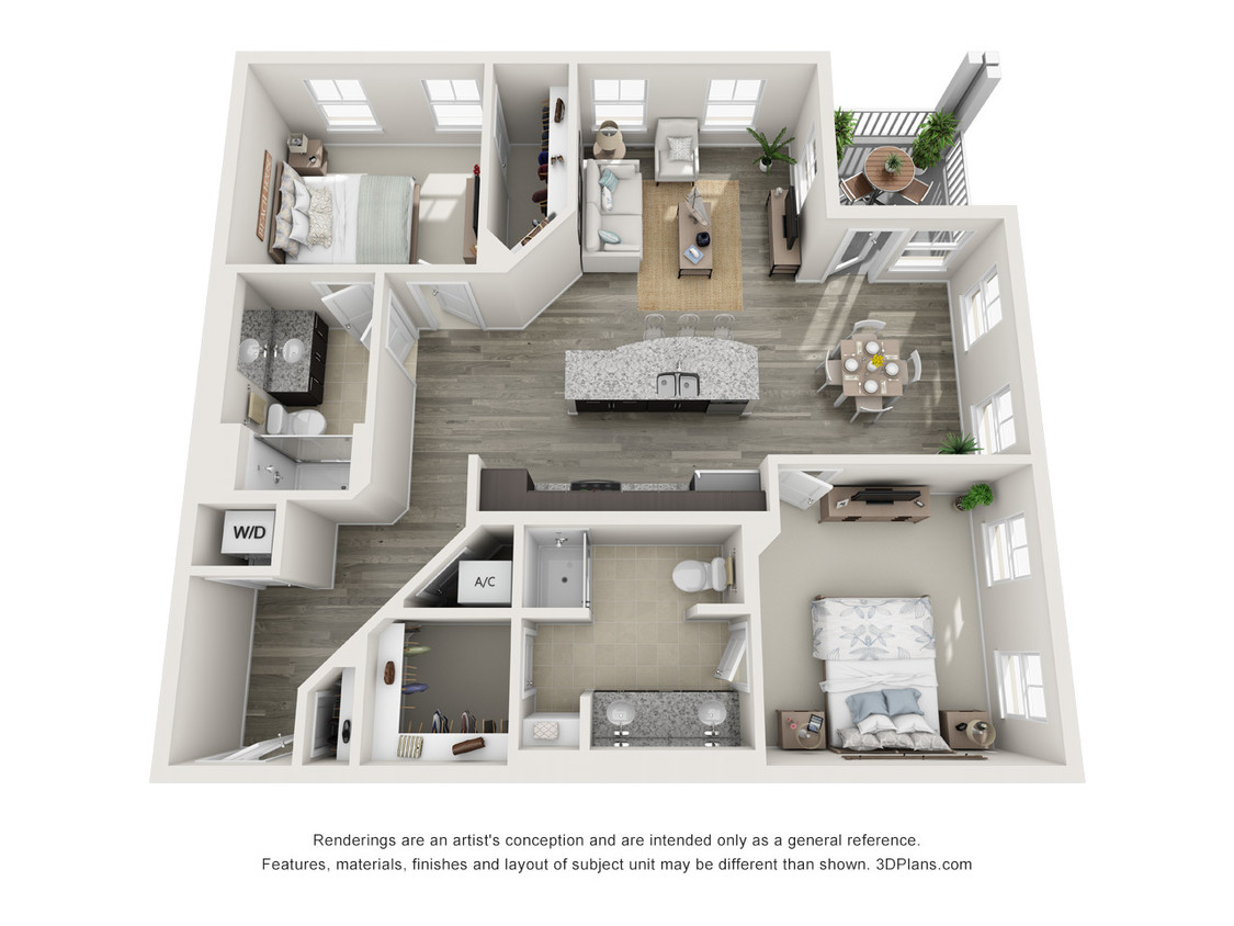 Bridgeside at Patriots Point - 2C - 2 Beds - 2 Baths - 1208 Sq. ft. - 2C - The Essex