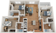 The Park on Morton 3x3 Balcony Floor Plan