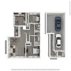 Multi-level two bedroom, two-and-a-half bath townhome. Bedrooms on the top floor with bathrooms in each bedroom for privacy. Washer and dryer included on the second floor for easy access. Attached, two-car tandem garage included.