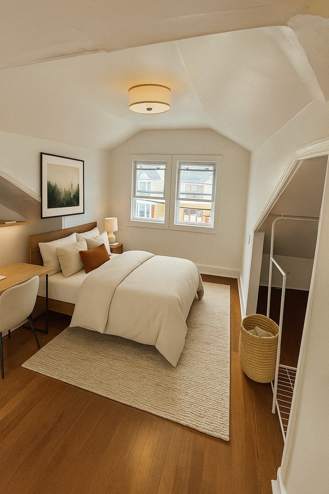 Main bedroom with furnishing insipiration - 327 Ellery Ave House