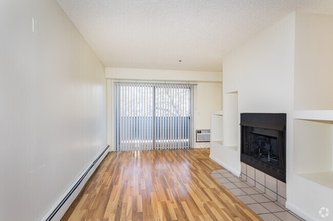 The Dover With Fireplace - Living Room - Albion Court Apartments