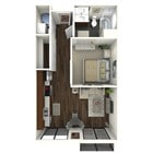 563 square foot one bedroom, one bath apartment home
