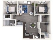 Explore the sleek design of this contemporary apartment, featuring bright living spaces and modern amenities.