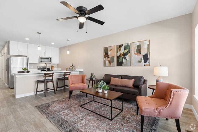 The Fuji 1BR, 1BA - 756SF - Living Room - Orchard on Wallen