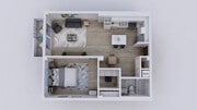1 Bedroom + Balcony + WD