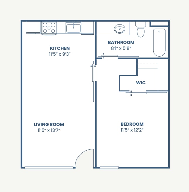 1 Bed, 1 Bath