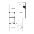 Two Bedroom, Two Bathroom (1021 sq ft)