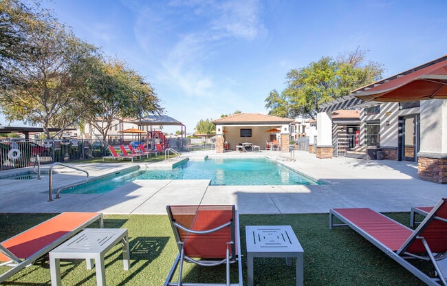 Poolside Lounge Area - Town Center Apartments