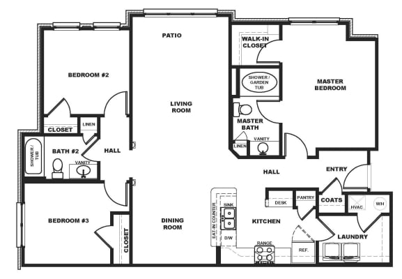 3BR/2BA - Three Bedroom