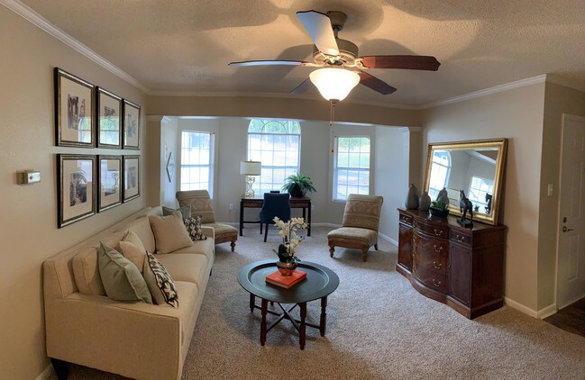 Model Unit- Churchill Floor Plan- Living Room w/ Sun Room