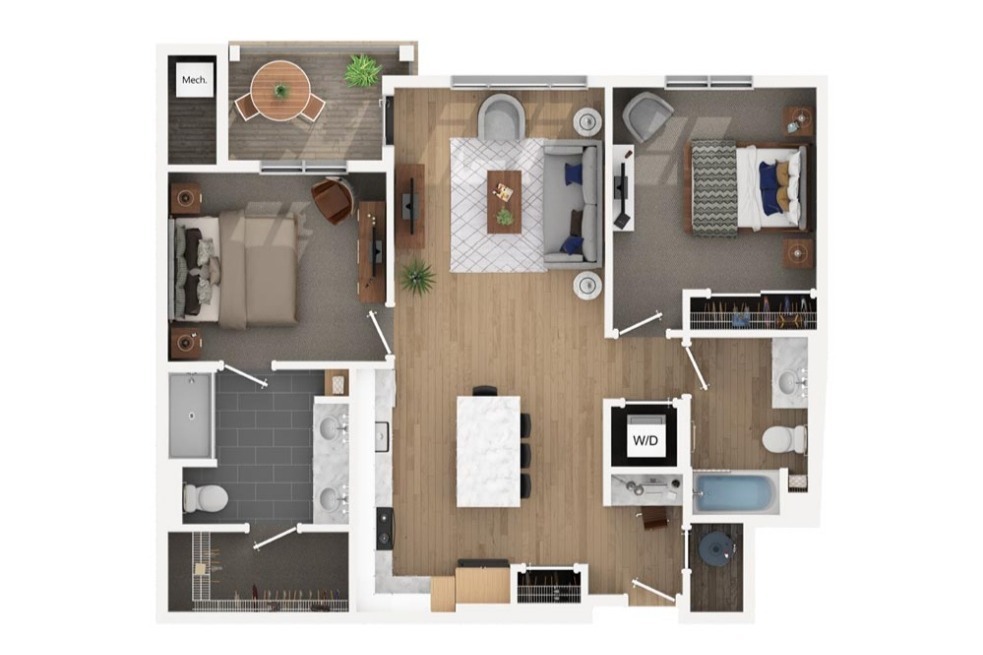 B1 2 BEDROOM | 2 BATH 1,120 SQ. FT - B1