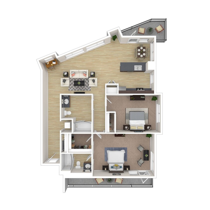 2C Floorplan 3D - 2x2