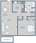 1Bed/1Bath (689 sqft)