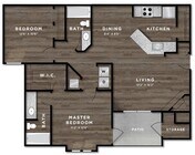 Two Bedroom Two Bath Floor Plan