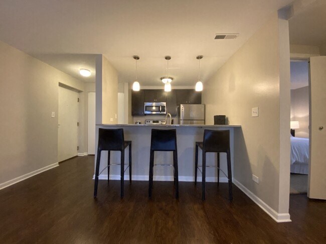 Large kitchen open to the living area