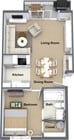 Railhead 1B/1B Floor Plan
