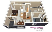 2 HABITACIONES / 2 BAÑOS