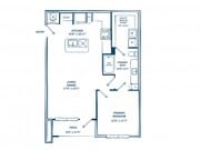 A1B | 1 bed 1 bath | 834 sq ft