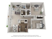 2 Bed 1 Bath Floor Plan
