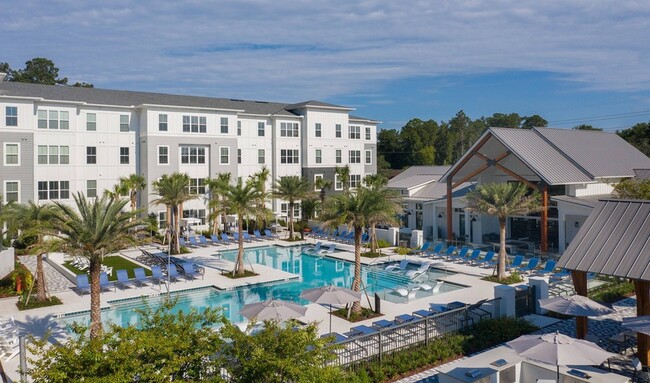 Campus Circle Gainesville - Aerial - Pool Angle - Campus Circle Gainesville Apartments