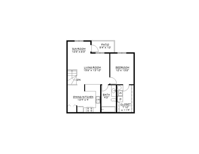 1 Bedroom Upper 915 sq. ft. - Windward Cove Apartments