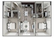 Two Bedroom Corner Floor Plan