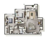 Poplar- 2B 1 BA- 1068 SF