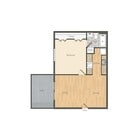 Explore the efficient layout of this cozy apartment, designed for modern living.