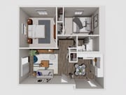 2 C Floor Plan. 2 Bedroom/2 Bath